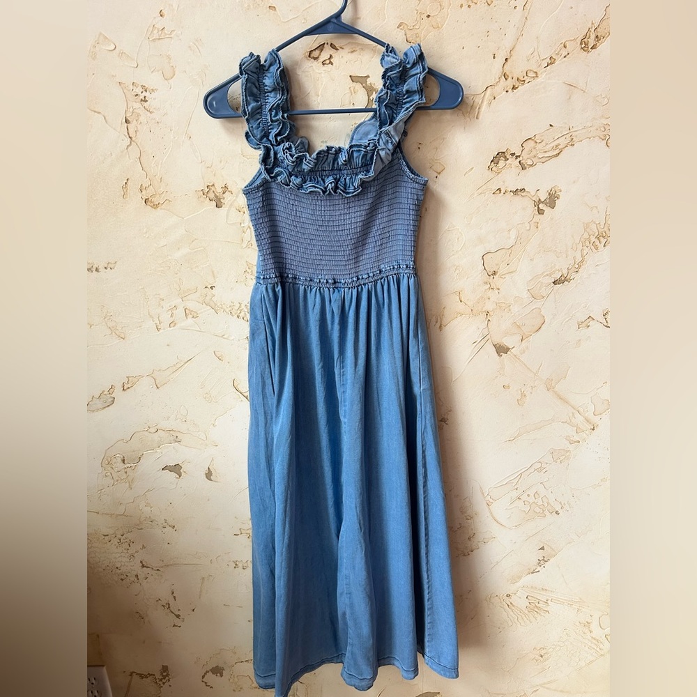NWT Chambray Off Shoulder Dress XS Lightweight Summer County Concert Dress - Picture 10 of 11